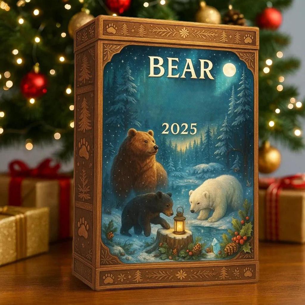 2025 Christmas Calendar 2D Acrylic Advent Bear Tree Ornaments Christmas Calendar for Kids Family Holiday Party Decorations