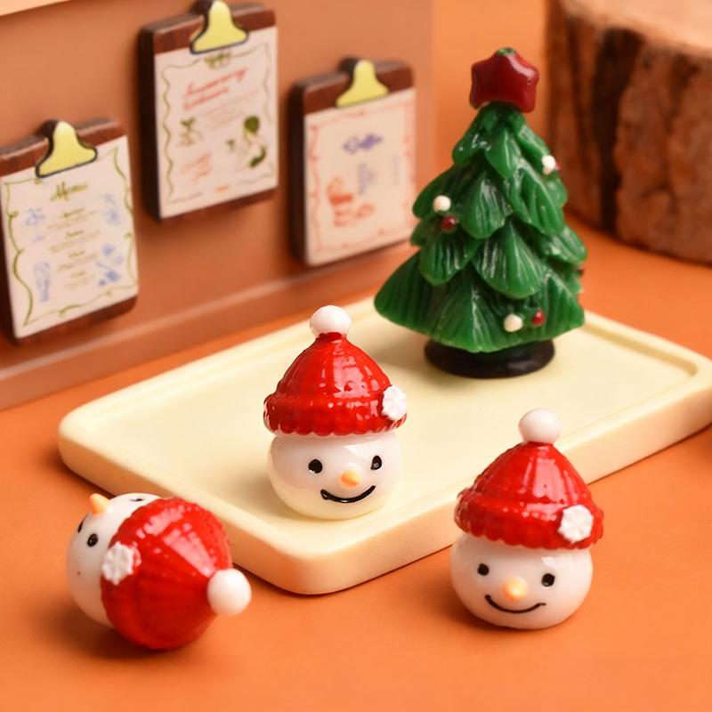2/5Set Mini Snowman Teacup Decoration Miniature Christmas Cup Scene Landscape Resin Dollhouse Accessories Christmas Crafts Gifts