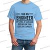 "I Am An Engineer" Graphics Men's Clothing Summer Fashion Funny Engineer Slogan Tops Tees Short Sleeve Hippie Homme Camiseta