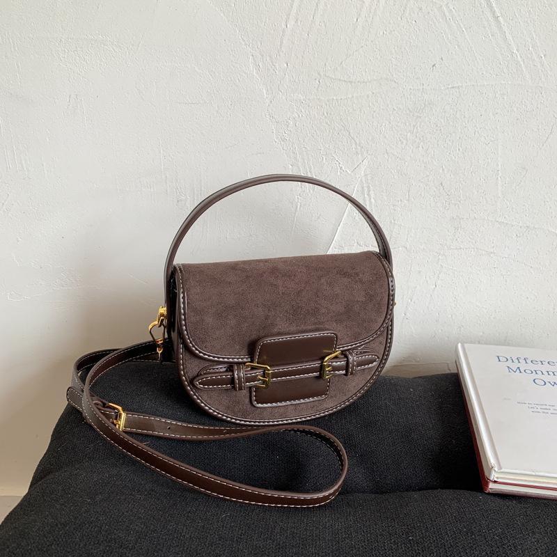 Niche Texture Handbag Bag Women's New Autumn and Winter Shoulder Messenger Bag High-end Retro Saddle Bag