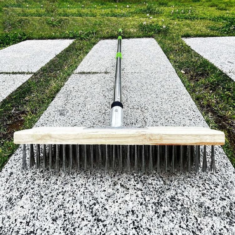 Multipurpose Steel Wire Deck Brush Head for Outdoor Deck Garage Pool Steel Wire Broom For Garden Deck Pool Cleaning