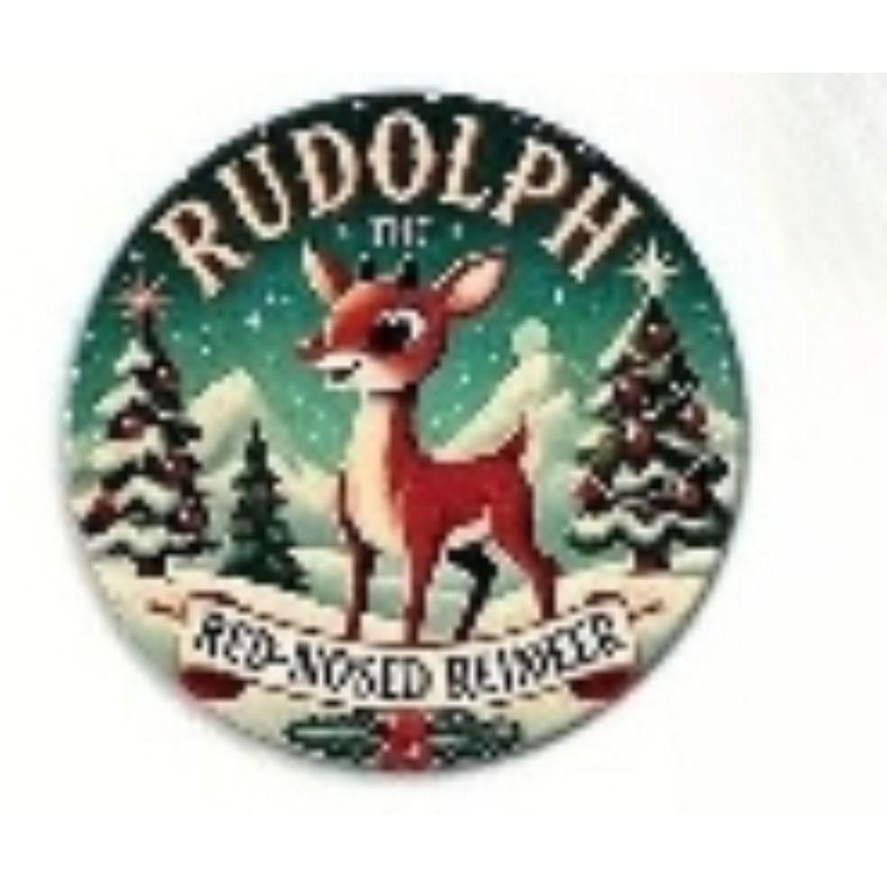 Vintage Metal Sign Blue Deer Merry Christmas Retro Tin Plate Wall Decor Home Holiday Gift 20 Cm