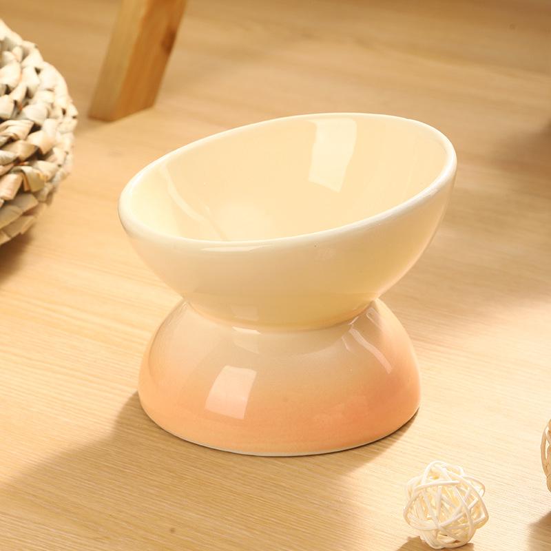 Ceramic Elevated Cat Bowls Tilted Cat Food Bowl Dish Pet Feeder Bowl Dishwasher Microwave Safe