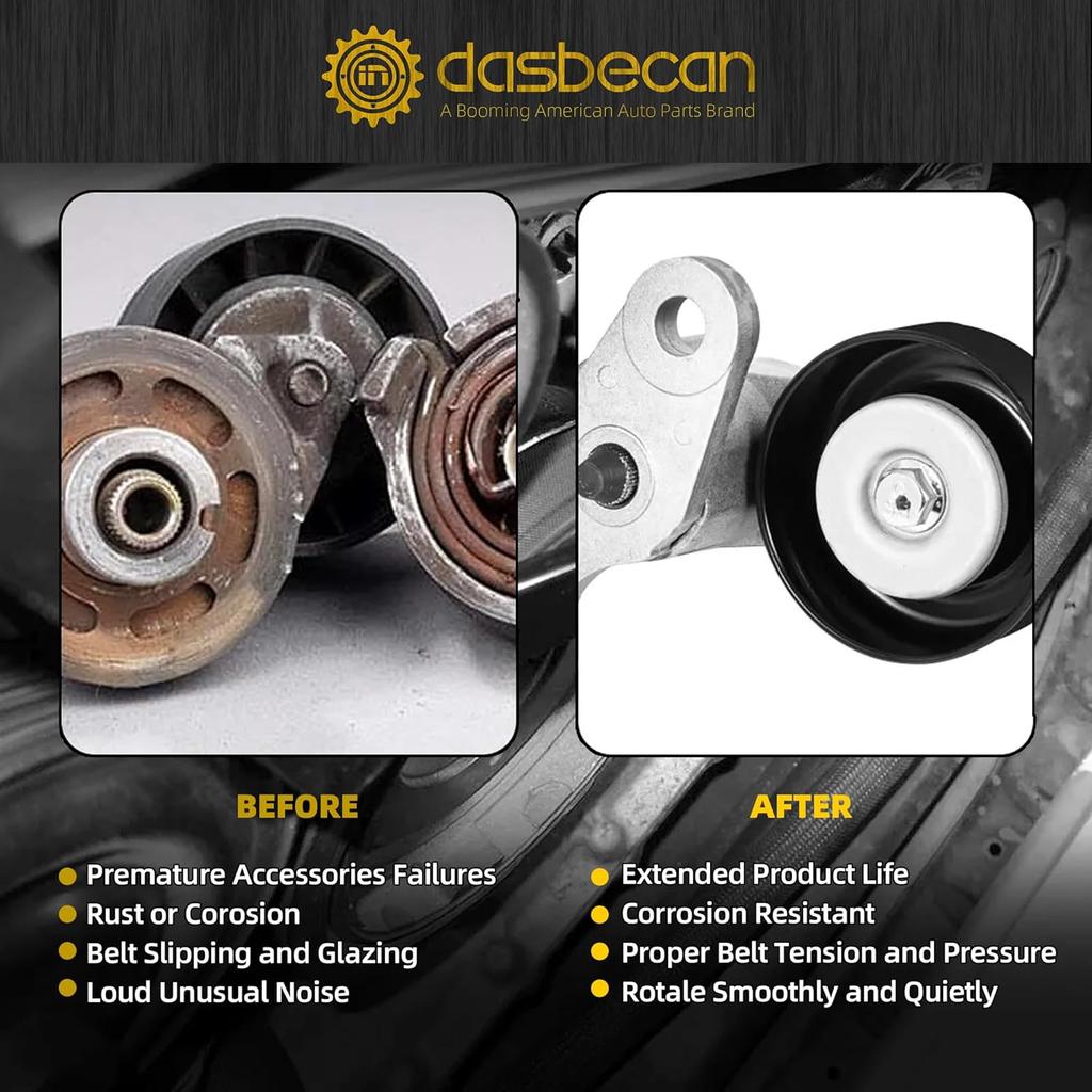 Dasbecan 90K-38159 A/C Belt Tensioner Kit Compatible With Chevy Tahoe 2000-2008, Gmc Yukon 2000-2008, Cadillac Escalade 2002-2008, Chevy Avalanche