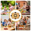 6-Grid Meat Fruit Serving Tray Bamboo Charcuterie Plate with Transparent Lid Divided Food Tray Kitchen Accessories for Camping