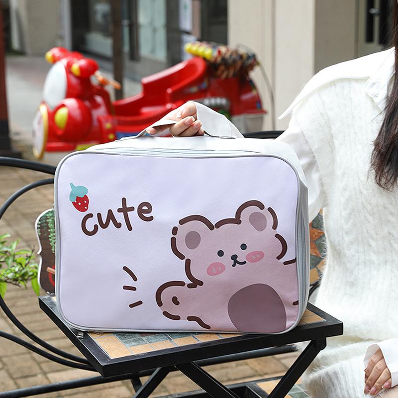 Cartoon Travel Bag Large-capacity Cosmetic Clothing Storage Bag Cute Cartoon Printing Wear-resistant Portable Outdoor Travel Bag