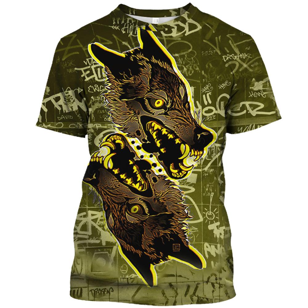 Summer Round Neck 3D Various Animal Patterns Print Top Fashionable Casual Short Sleeved Men's T-shirts