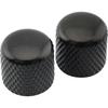 Musiclily Pro Inch Precision 24 Gear Rack Steel Dome Knob Push-In Control Knob 18 mm for US electric guitar or bass,Black(2 Set)