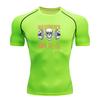 Men's Compression Fitness T-Shirt, Skull Dumbbell Print Quic