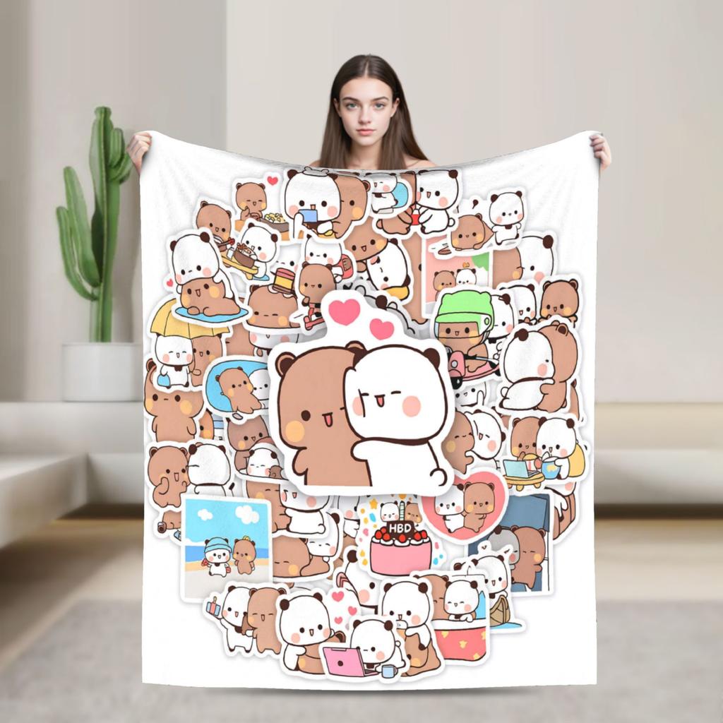 bubu dudu love Flannel Blanket Adults Child  Super Soft Throw Blanket Winter Outdoor Bedspread Sofa Bed Cover