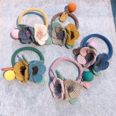 Korean Kids' Sweet Flower Hair Accessories: Crochet Flower Clips & Ties