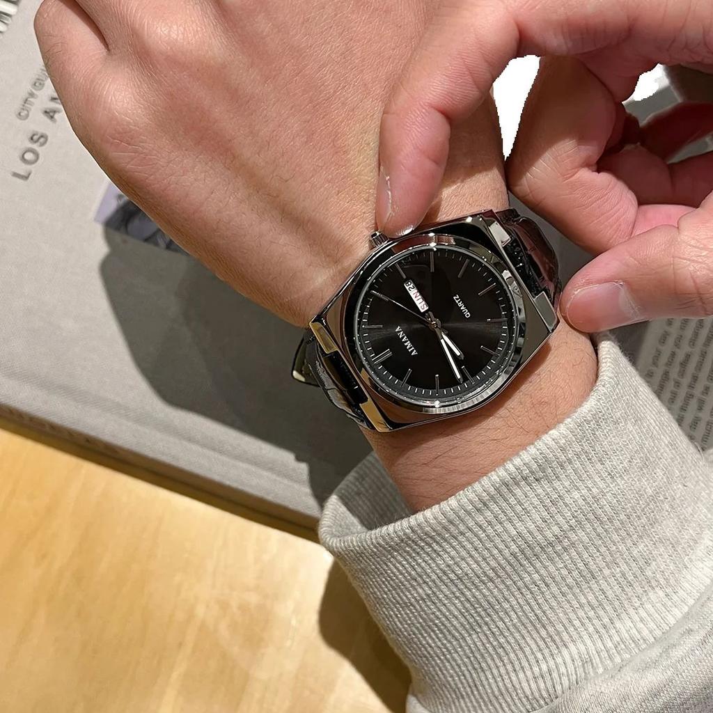 Unisex Leather Band Watch Classic Style Wristwatch for Men And Women