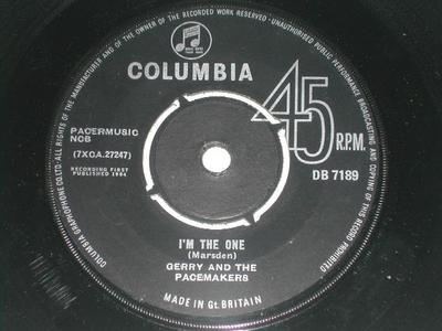 7inch Record GERRY  THE PACEMAKERS  Im The One DB7189 COLUMBIA 1964 UK Rock Used