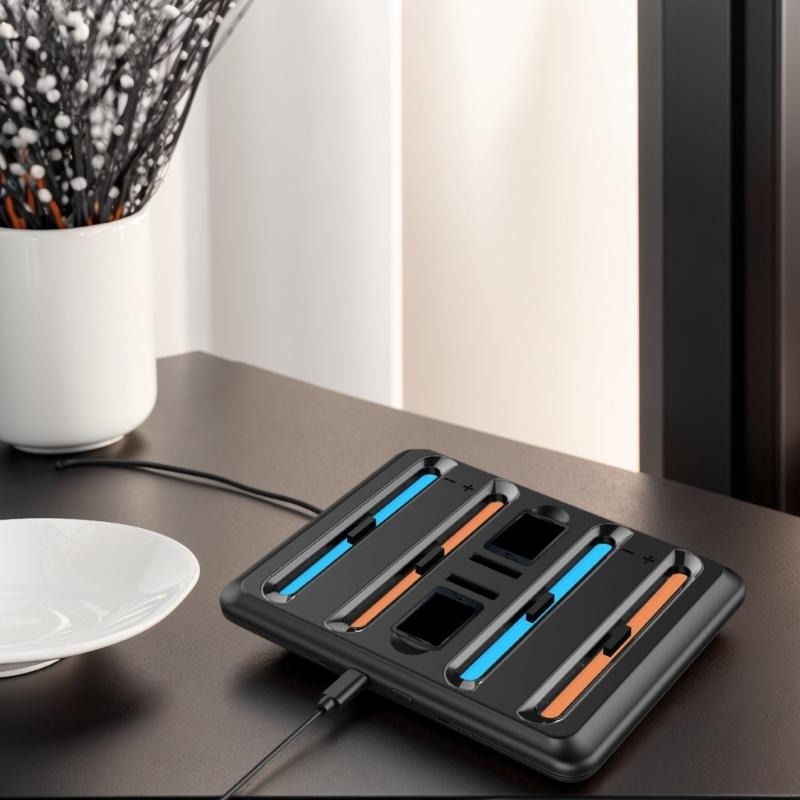 4 Port Charging Dock For Game Controller USB C Power Delivery Cable Charging Docking Station Stand with LED Light