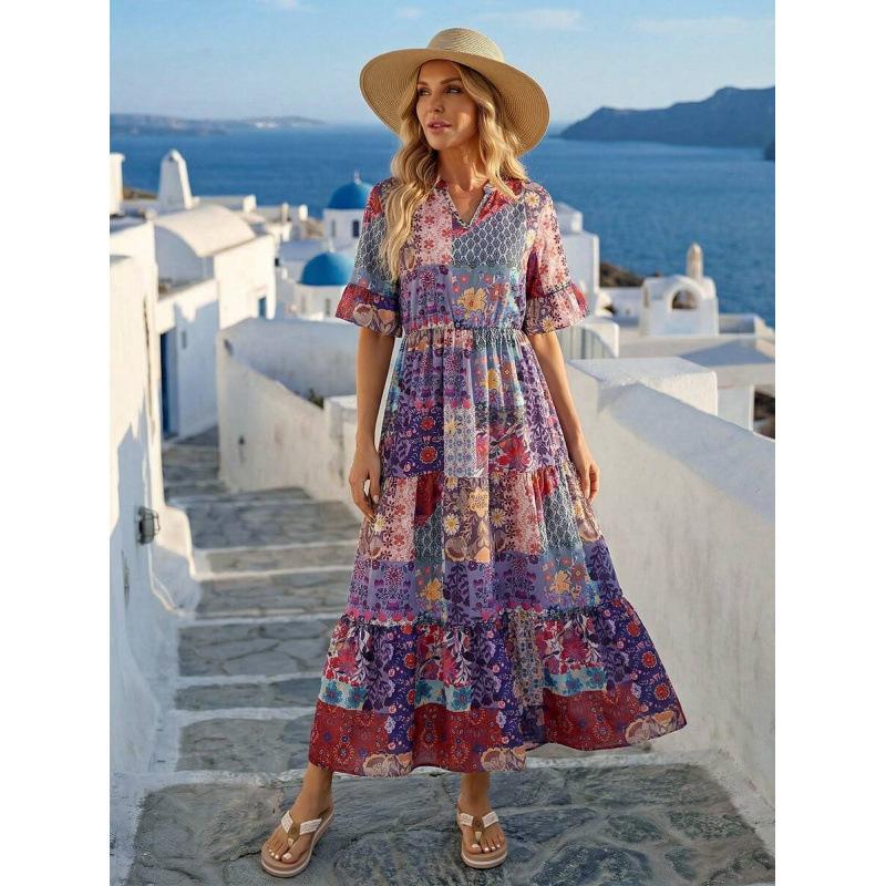 European and American fashion slim-fitting long dress women's 2026 summer new casual vacation skirt
