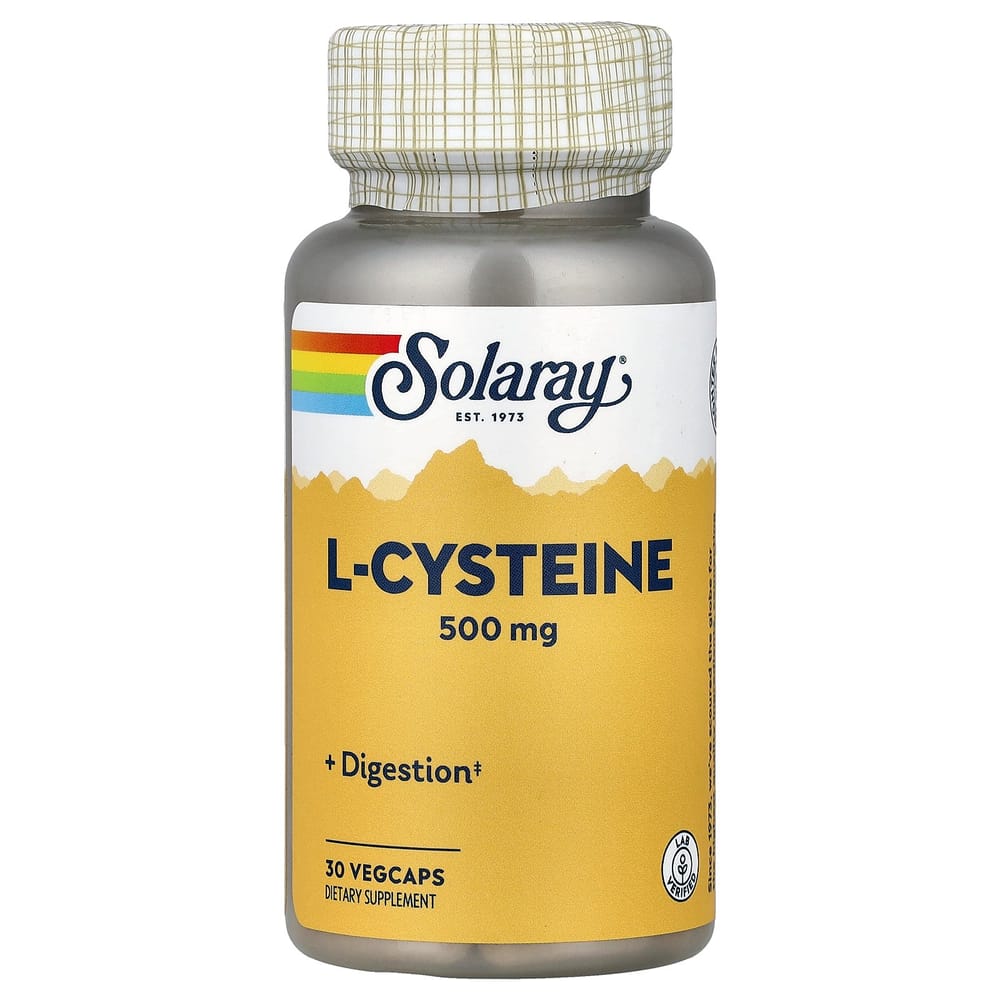 Solaray L-Cysteine 500mg Vegetarian Capsules, 30 Count