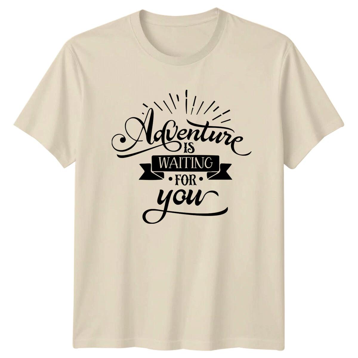 Adventure Is Waiting For You T-Shirt Travel Graphic Tee Gift L