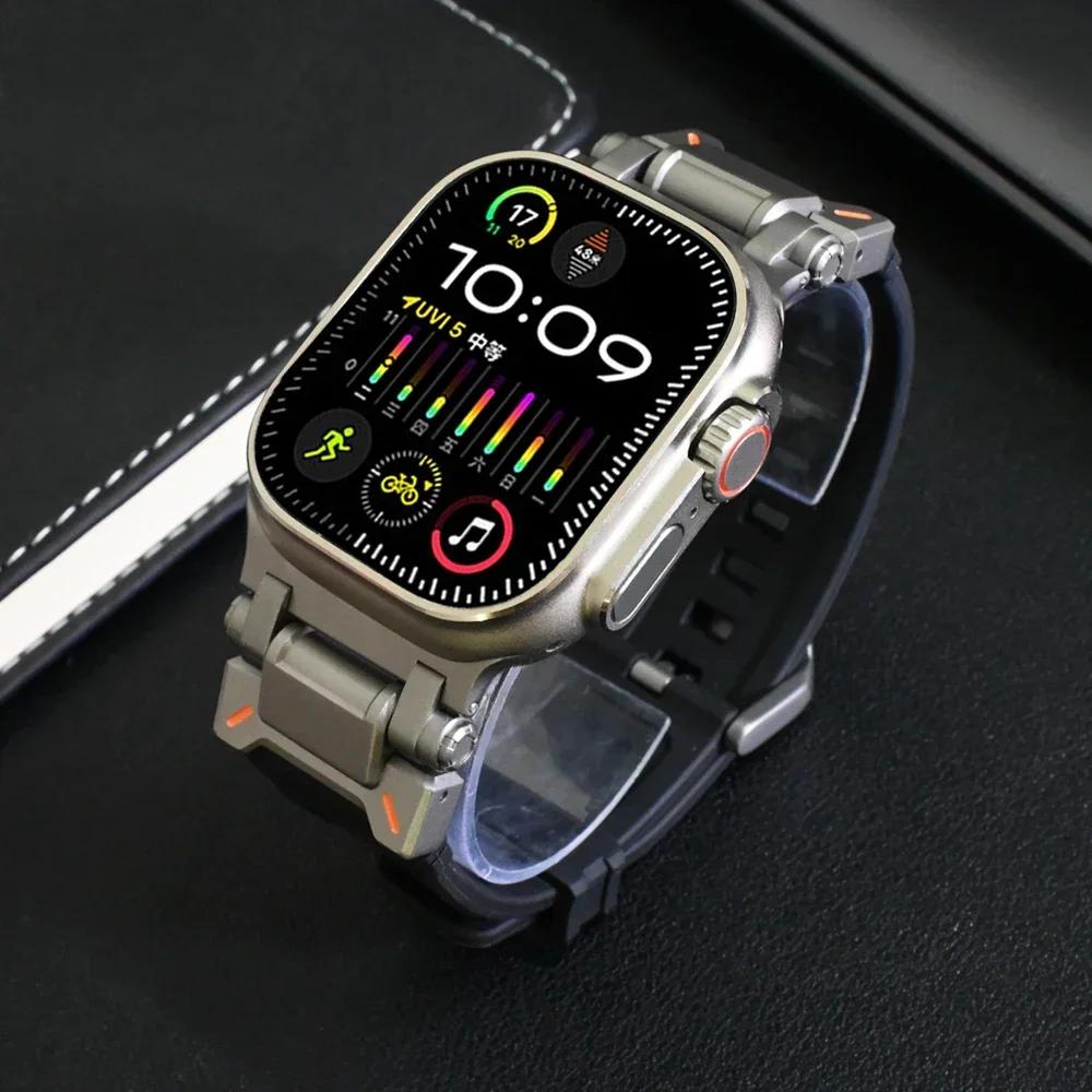 Silicone Transparent Strap For Apple Watch Ultra 2 49mm Series 9 8 7 45mm Soft Rubber Band For iWatch 6 5 4 Se 42mm 44mm Correa