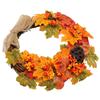 Artificial Fall Wreath Door Hanging Maple Leaf Wreath Garland Home Festival Decoration