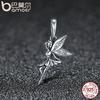 BAMOER Authentische 925 Sterling Silber Blume Fee Baumeln Anhänger Charms passen Original Armband DIY Schmuck