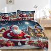 3pc Christmas Santa Claus Home Bedding Set-Festive Decor for Bedroom,Guest Room,Living Room 1263a