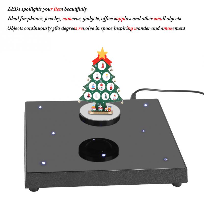 Magnetic Levitation Floating Shelf LED Platform 360 Rotating Decoration Display