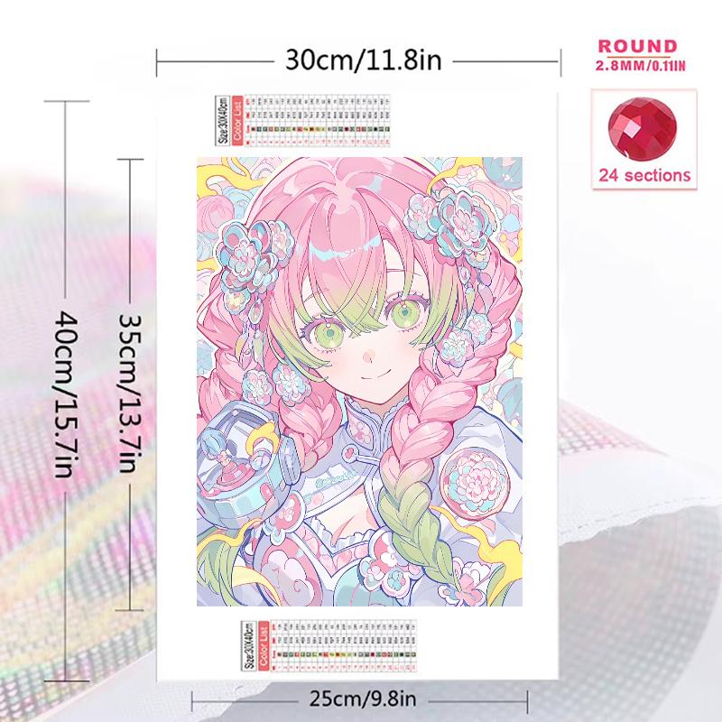 Demon Slayer 100% Round Full Drill 5D DIY Diamond Painting Embroidery Cross Stitch Rhinestone Decor