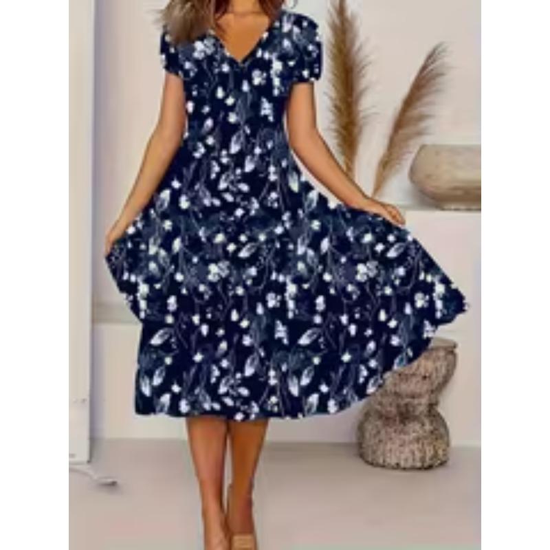 Самое продаваемое женское элегантное платье А-силуэта с принтом S