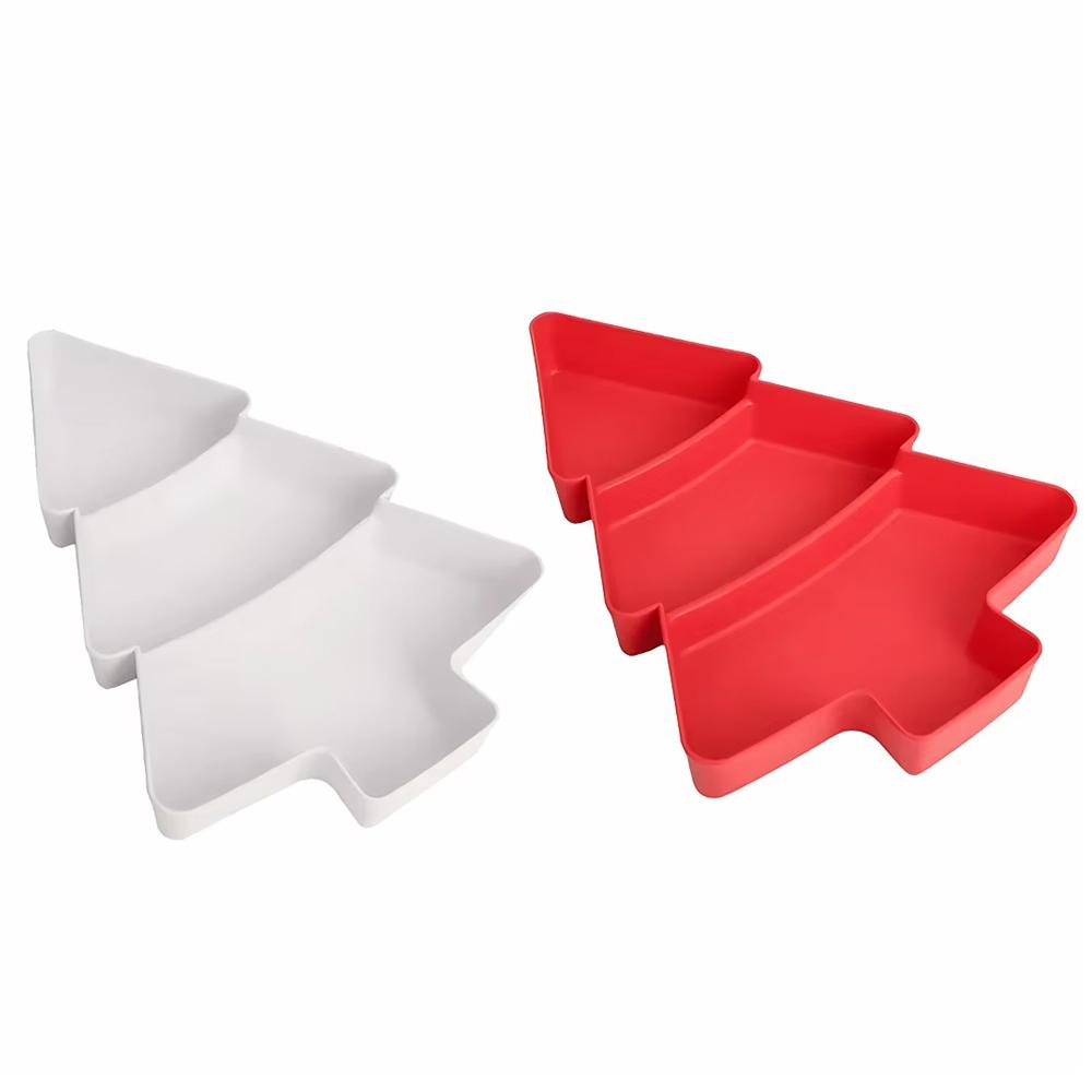 1/2PCS Christmas Tree Fruit Tray Dried Fruit Tray Plastic Candy Tray Home Snack Tray Melon Tray Party Supplies Home Supplies
