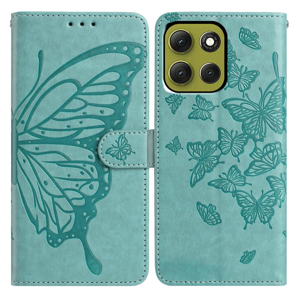 For Motorola Moto G86 5G Case Butterfly Imprinted Wallet Stand PU Leather Flip Phone Cover with Strap