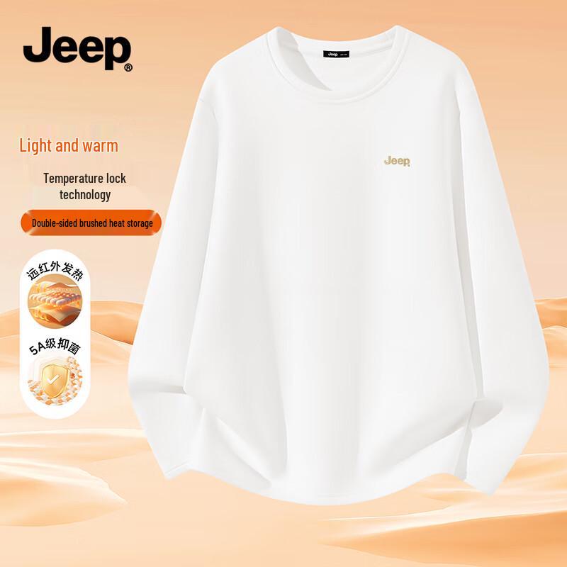 JEEP Men's Heavyweight Fleece-Lined Thermal Long Sleeve Crew Neck T-Shirt
