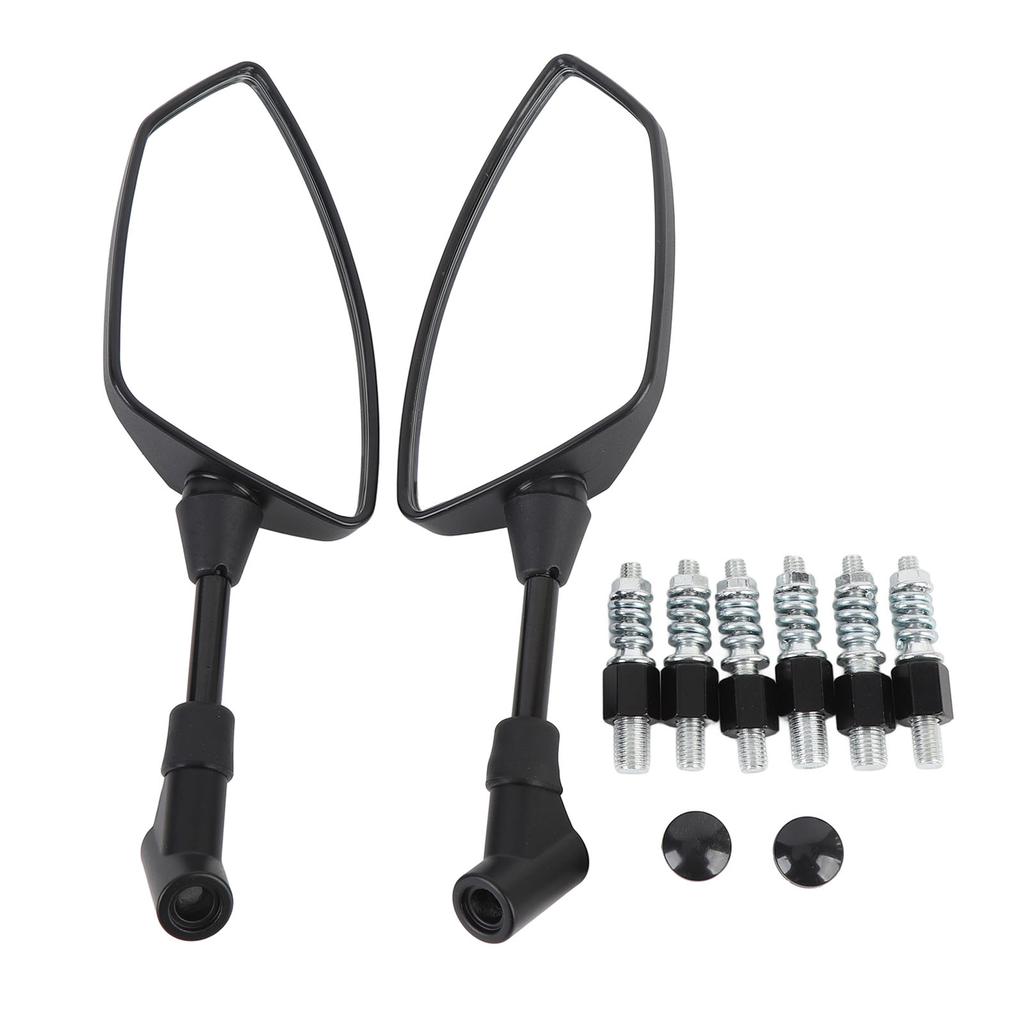 Universal Motorcycle Rear View Mirrors Shatter Proof 360 Deg Adjustable Wide View with M8 M10