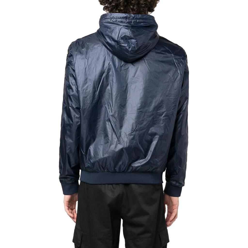 Emporio Armani EA7 Letter And Number Logo Print Color Block Hooded Zip Cotton Jacket Men jackets Blue 3RPB05-PN5ZZ-1554