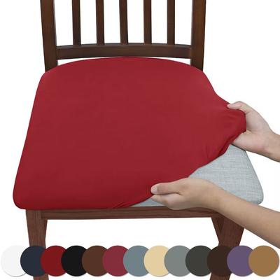 Velvet Spandex Dining Room Chair Seat Covers Removable Washable Elastic Cushion Covers For Upholstered Dining Chair