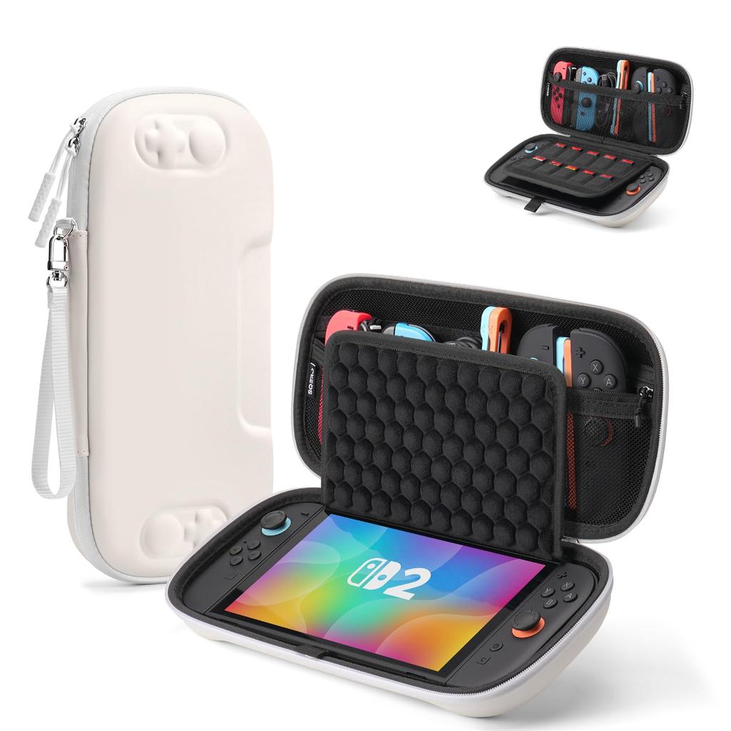in Ultimate Case Compatible with Nintendo Switch Storage Protective Honeycomb Panel with Dots for Screen Large Capacity Pouch for and Cables for Easy