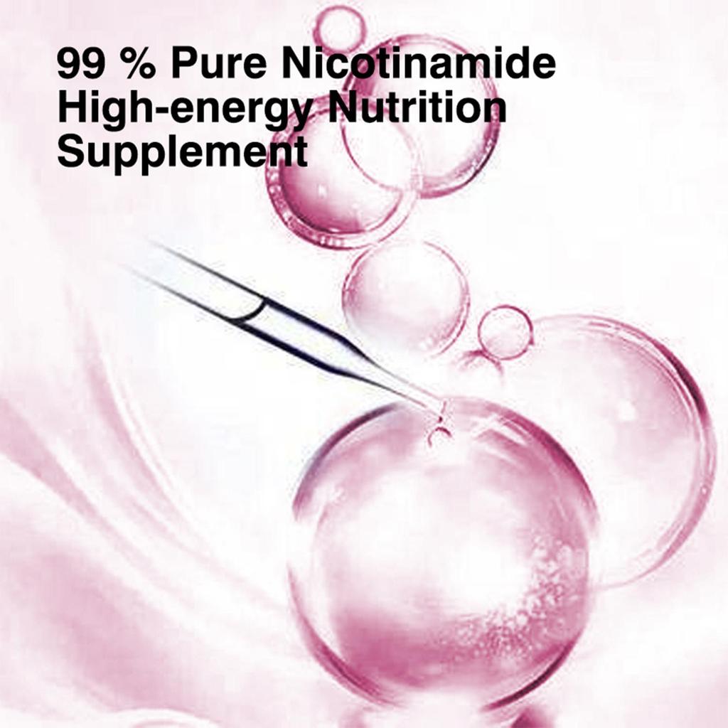 Nicotinamide, Vitamin B3 500 mg, antioxidant, reduces cell damage.