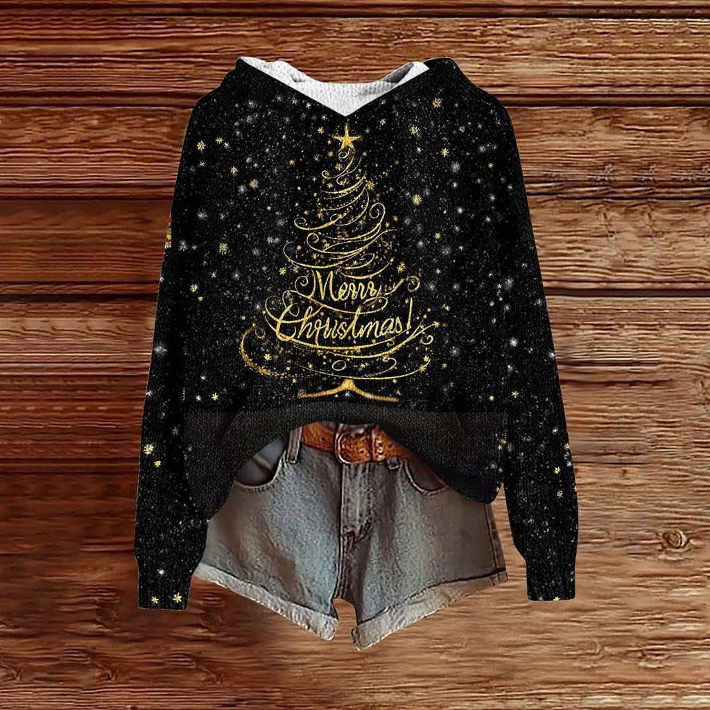 Dámské mikiny Pletený svetr Roztomilé tričko Podzimní pulovr Mikina s kapucí