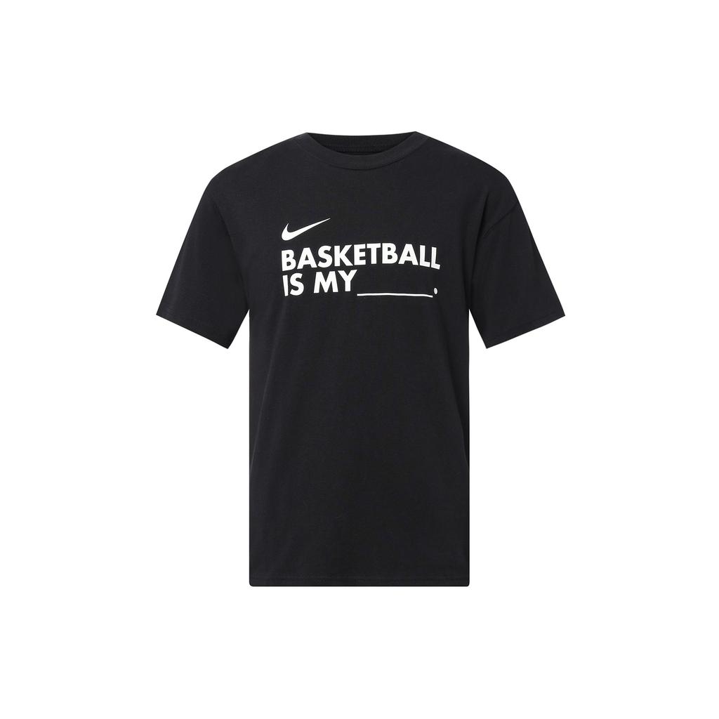 Nike Letter Print Loose Round Neck Short Sleeve T-Shirt Men Tops Black FN3706-010