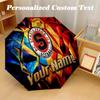 8 Rib Auto Folding Umbrella Sparta Prague Print Custom Name Text Portable Rain Gear