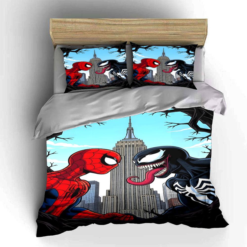 Spider-Man and Venom Graphic. Bedding Sets Duvet Cover Sets Duvet Covers Pillowcases(1*Duvet Cover 2*Pillowcases Without Duvet Insert)