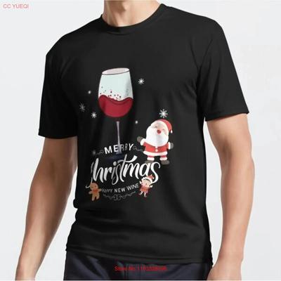 MOST POPULAR MERRY CHRISTMAS AND HAPPY NEW WINE Active Design T Shirt Vintage Washed Stretched Homme Graphic Comfortable