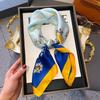 New silk scarf women's fashion versatile high-end small square scarf Korean version neck protection scarf spring and autumn retro scarf tied bag