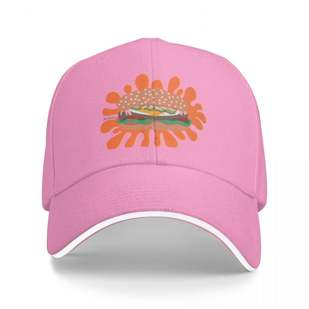 Burger with Ed Sauce Baseball Cap Fun Hats Military  Man For Men Womens