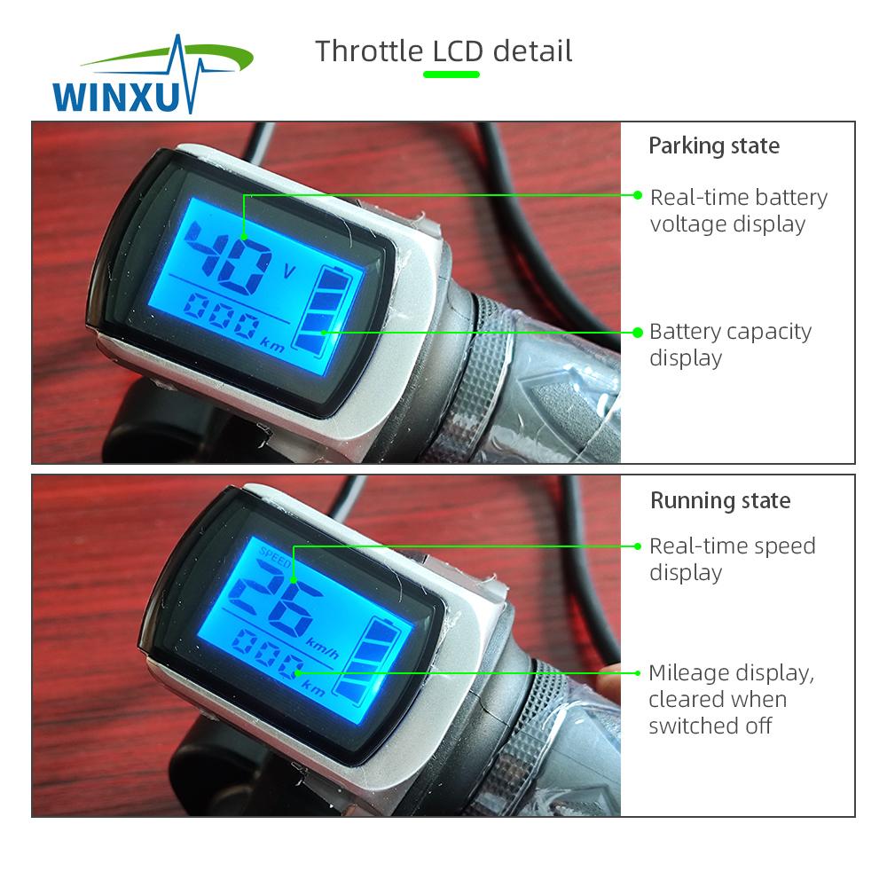 24V 36V 48V LCD Speed Display Throttle Turning Accelerator for Electric Bicycle E-bike Scooter Motorbike