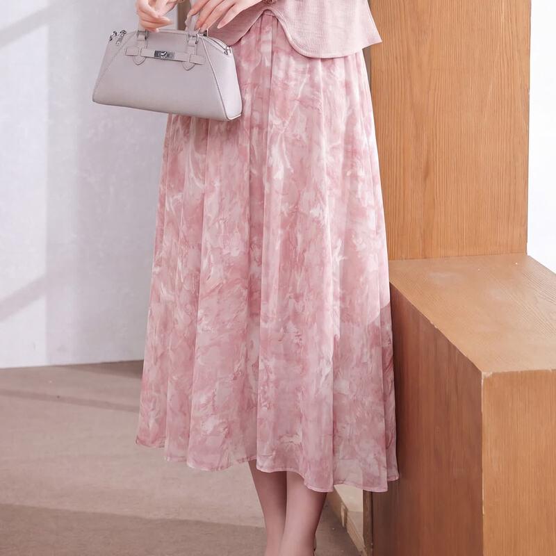 Xuexi Women s 2026 Ice Silk Summer Top & Floral Skirt Collection 4XL