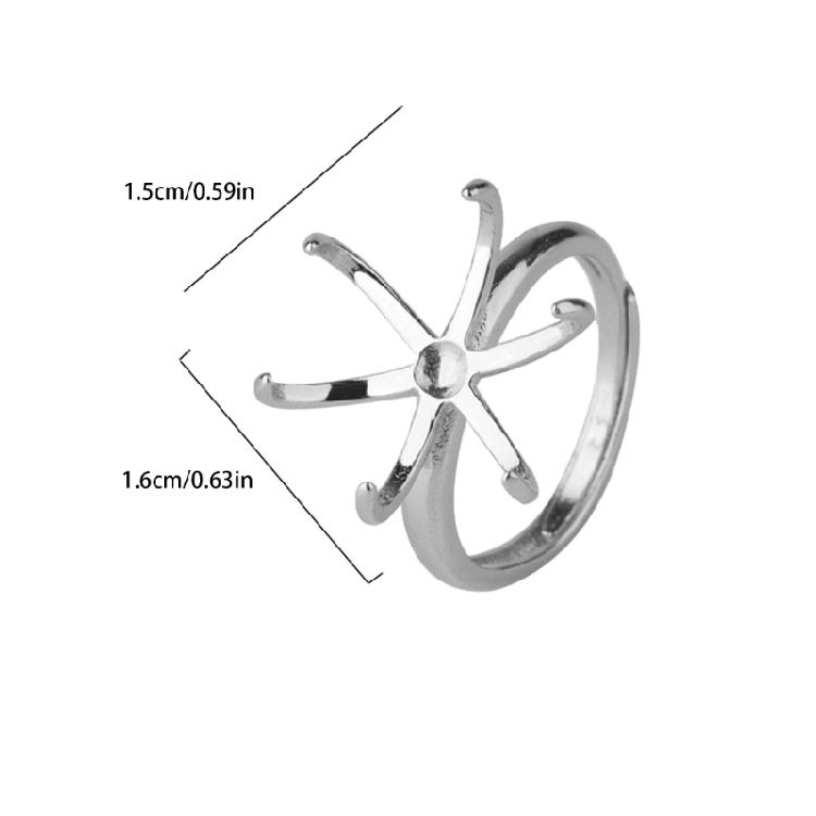 Pack of 4 Unique Claw Prong Style Rings Setting Durable Rings Blank Support Tray