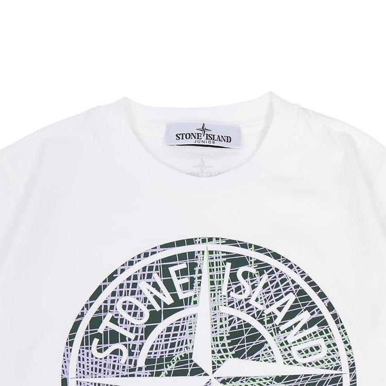 Stone Island T-Shirt Ss23 Printed Cotton Short Sleeve Kids tops White 781621072-V0001