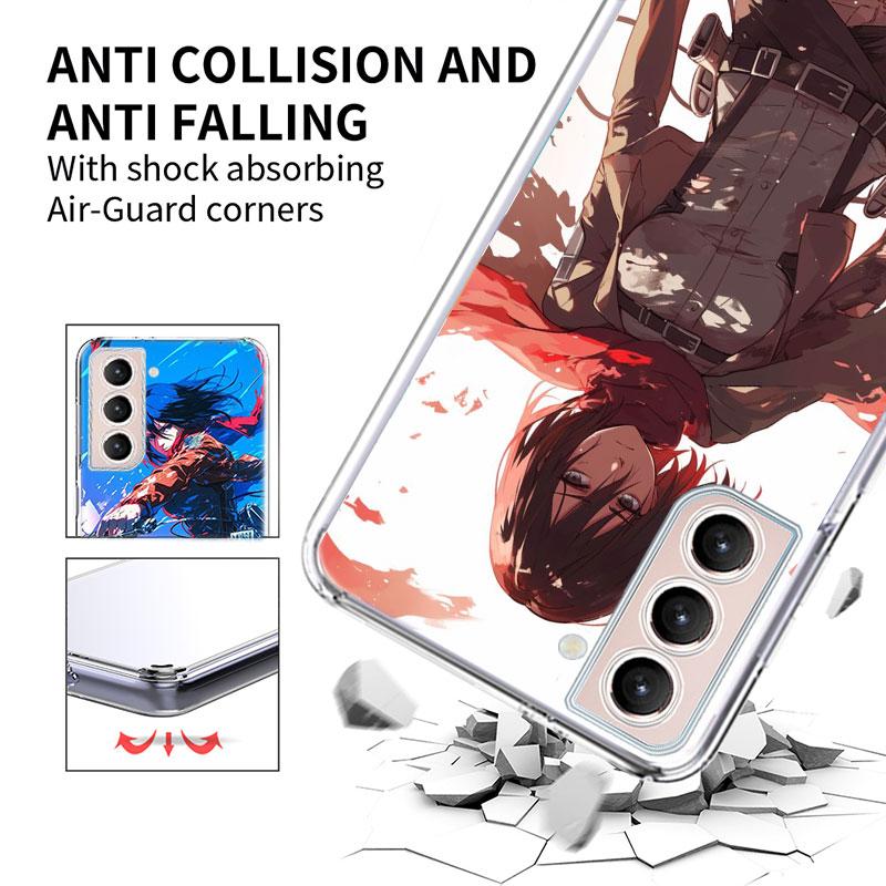 Character MIKASA Phone Case For Samsung Galaxy S25 Edge S24 S23 FE S21 S20 S10 Plus S22 S26 Ultra Cover Clear Cases TPU Capa She