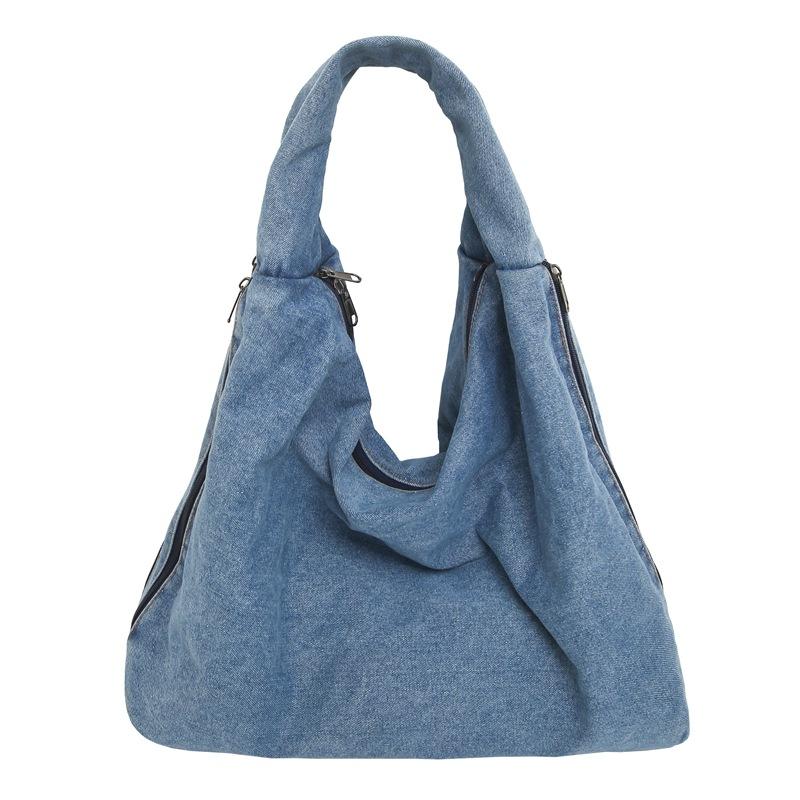 Shoulder Underarm Bag Women'S Denim Trendy Brand Large Capacity Shoulder Bag Casual Retro Commuter Handbag