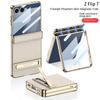 For Samsung Galaxy Z Flip 7 Case Luxury PU Leather Middle Hinge With Stand Protect Back Cover Case For Z Flip 7 Phone Shell
